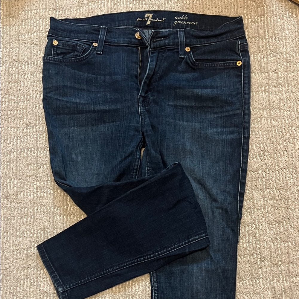 7 For All Mankind Deep Indigo Ankle Gwenevere Jeans